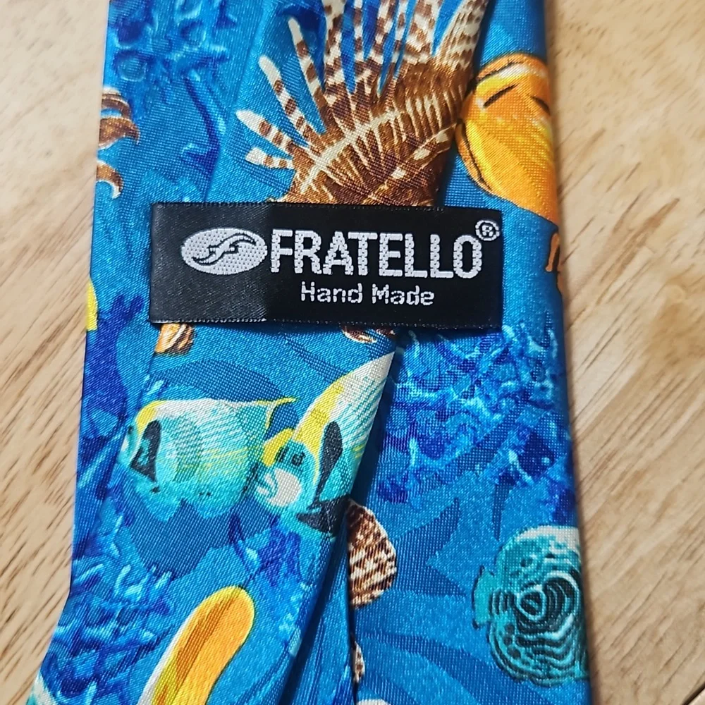 👔FRATELLO OCEAN PRINT NEC TIE👔